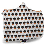 Rottweiler Face Pattern Print Hooded Blanket