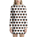 Rottweiler Face Pattern Print Pullover Hoodie Dress