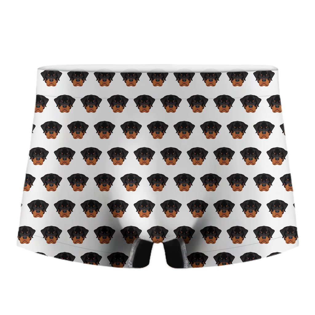Rottweiler Face Pattern Print Men's Boxer Briefs