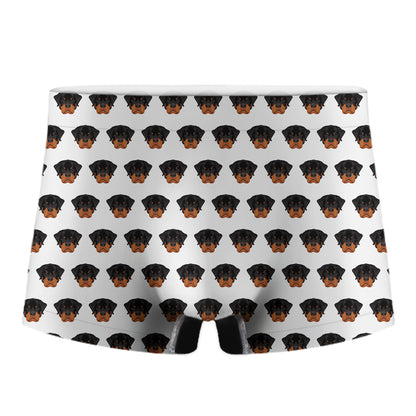 Rottweiler Face Pattern Print Men's Boxer Briefs