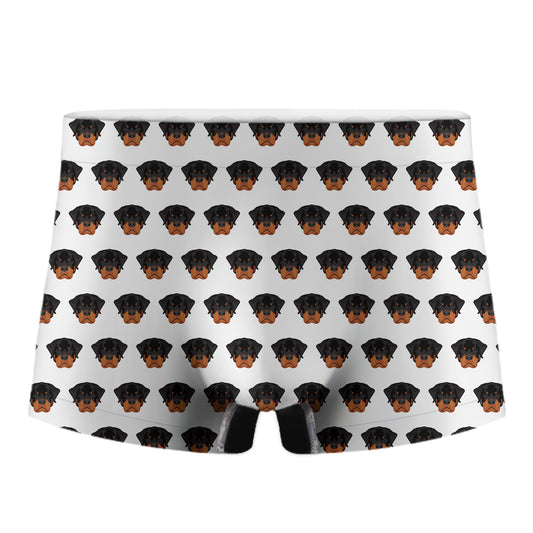 Rottweiler Face Pattern Print Men's Boxer Briefs
