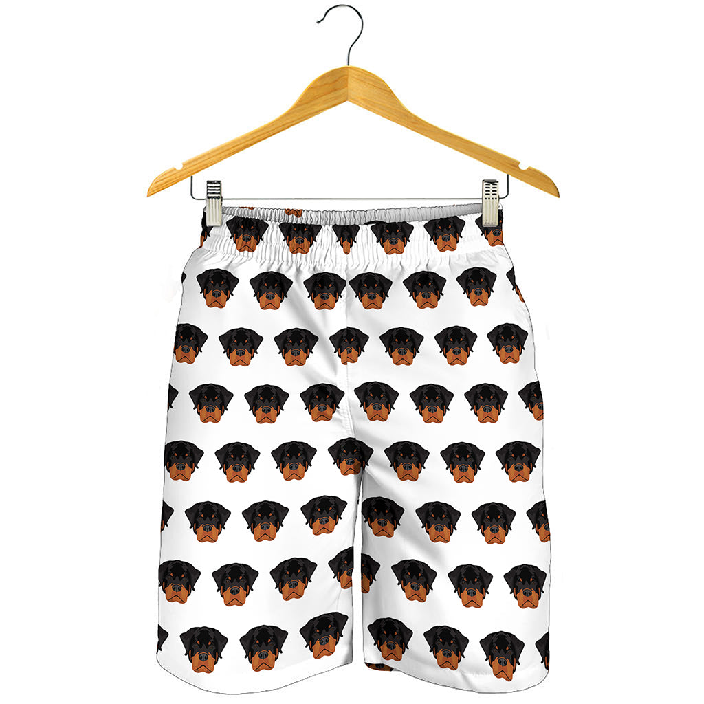 Rottweiler Face Pattern Print Men's Shorts