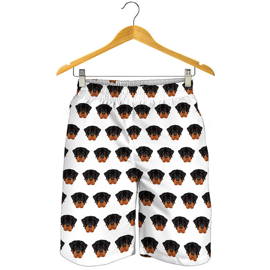 Rottweiler Face Pattern Print Men's Shorts