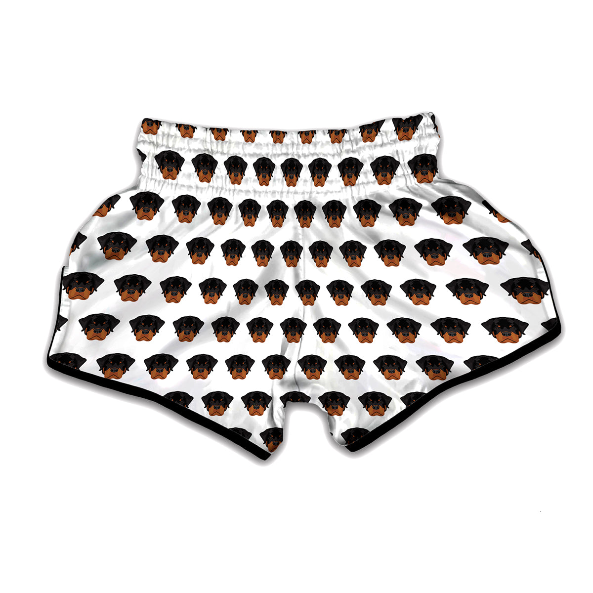 Rottweiler Face Pattern Print Muay Thai Boxing Shorts