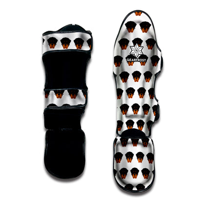 Rottweiler Face Pattern Print Muay Thai Shin Guard