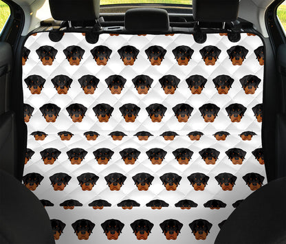 Rottweiler Face Pattern Print Pet Car Back Seat Cover