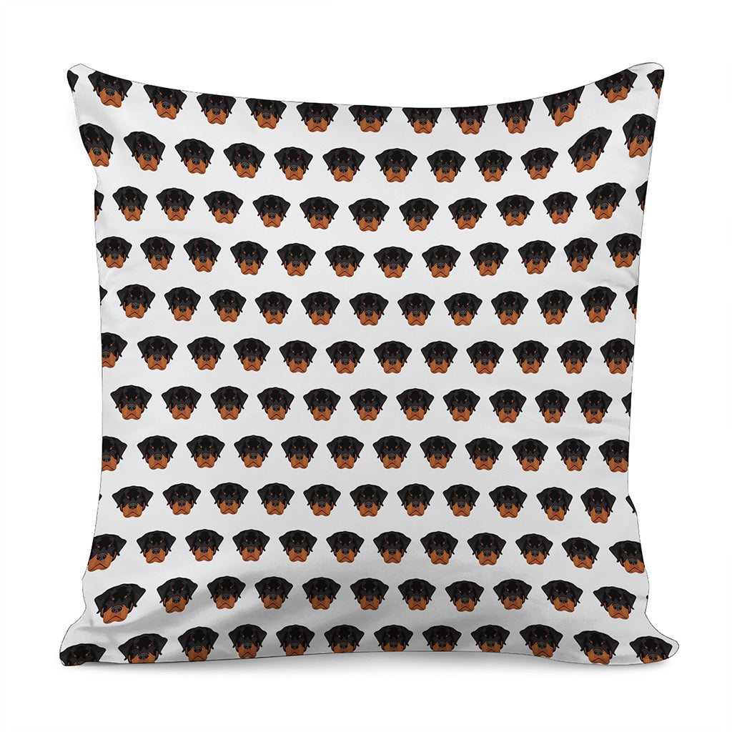 Rottweiler Face Pattern Print Pillow Cover