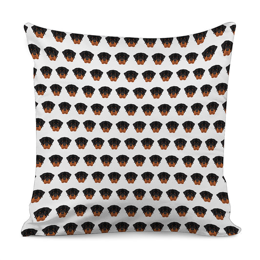 Rottweiler Face Pattern Print Pillow Cover