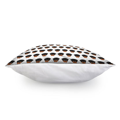Rottweiler Face Pattern Print Pillow Cover