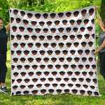 Rottweiler Face Pattern Print Quilt
