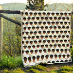Rottweiler Face Pattern Print Quilt
