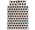 Rottweiler Face Pattern Print Quilt Bed Set