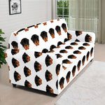 Rottweiler Face Pattern Print Sofa Cover