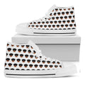 Rottweiler Face Pattern Print White High Top Sneakers