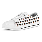 Rottweiler Face Pattern Print White Low Top Shoes