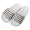 Rottweiler Face Pattern Print White Slide Sandals