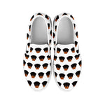 Rottweiler Face Pattern Print White Slip On Shoes