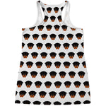 Rottweiler Face Pattern Print Women's Racerback Tank Top