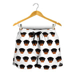 Rottweiler Face Pattern Print Women's Shorts