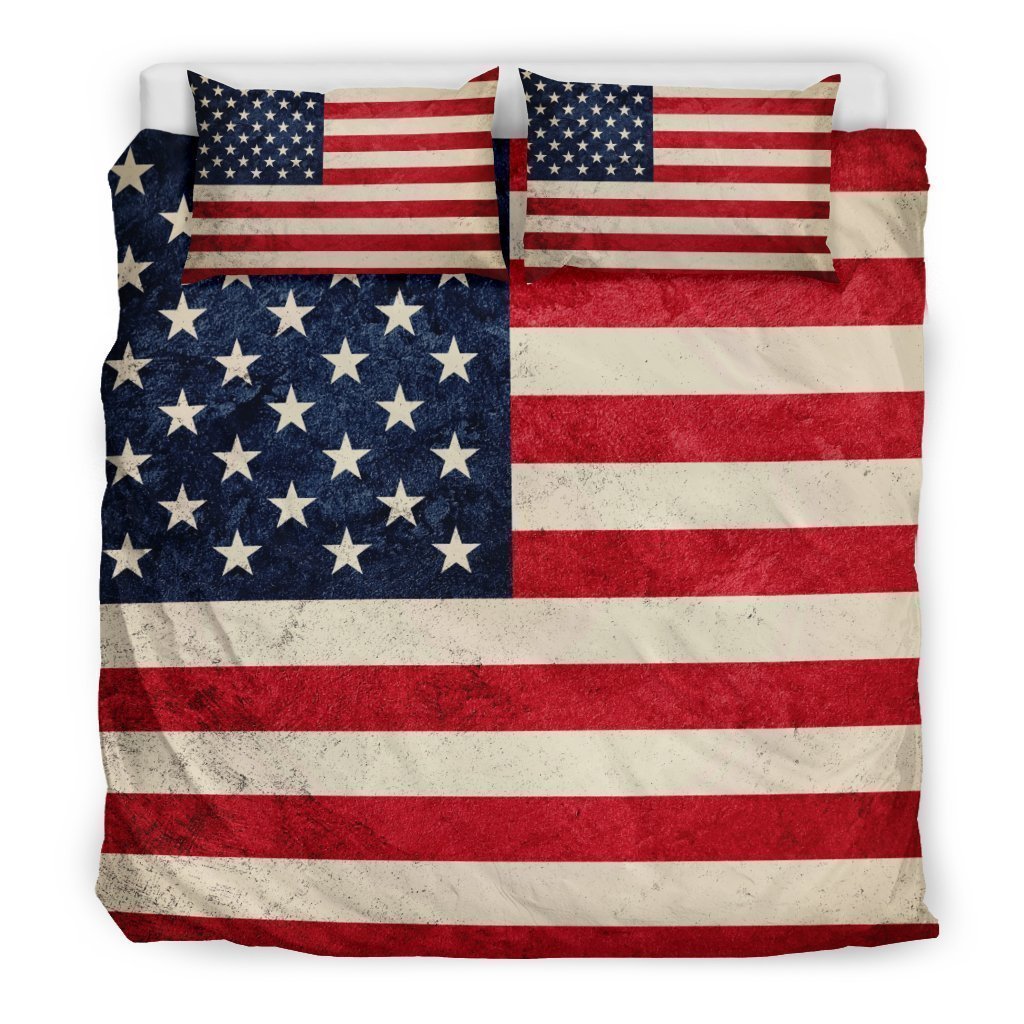 Rough American Flag Patriotic Duvet Cover Bedding Set GearFrost