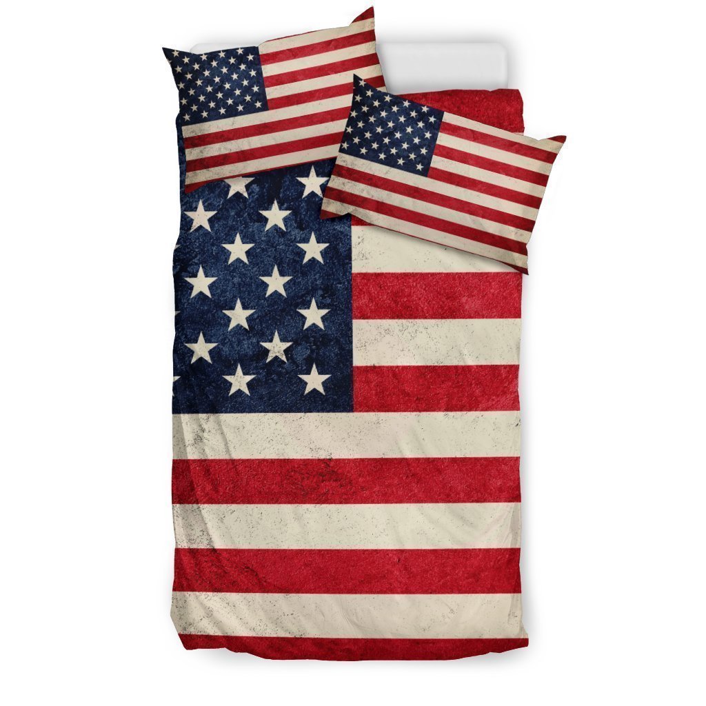 Rough American Flag Patriotic Duvet Cover Bedding Set GearFrost