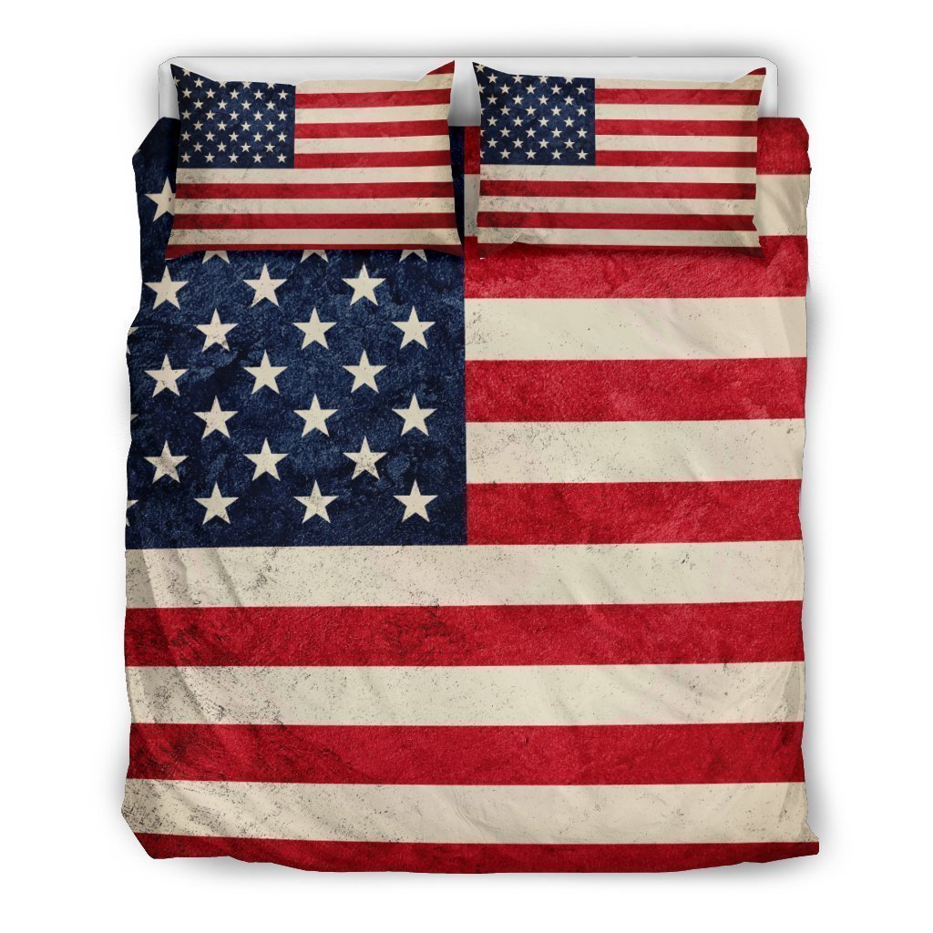 Rough American Flag Patriotic Duvet Cover Bedding Set GearFrost