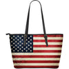 Rough American Flag Patriotic Leather Tote Bag GearFrost
