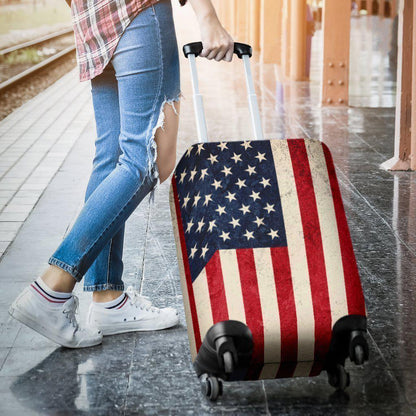 Rough American Flag Patriotic Luggage Cover GearFrost
