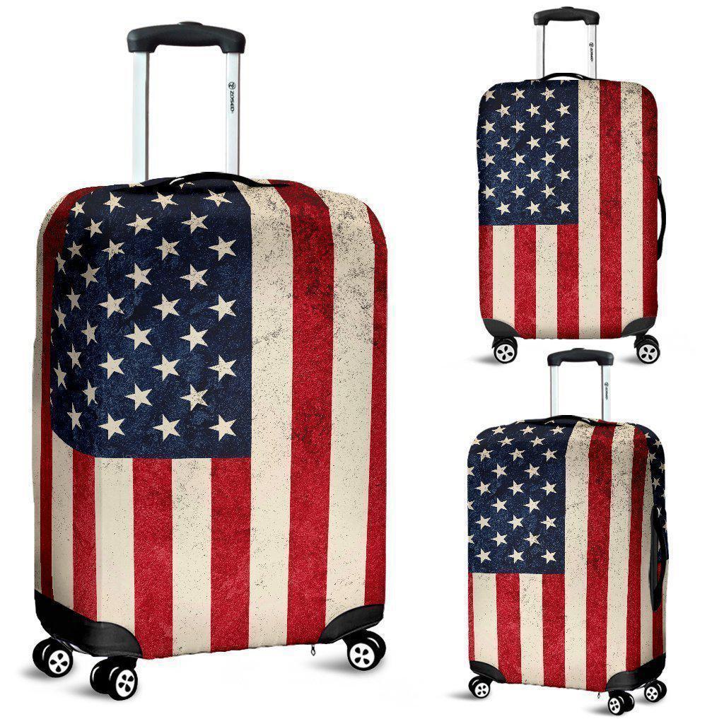 Rough American Flag Patriotic Luggage Cover GearFrost