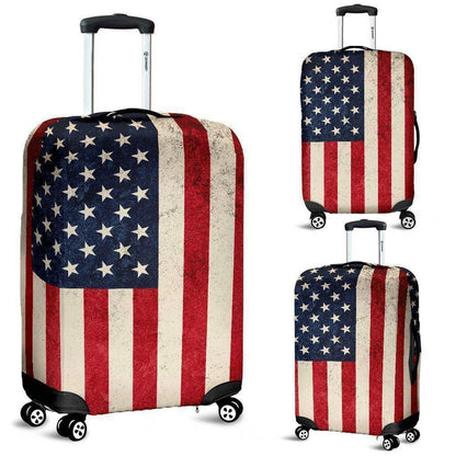 Rough American Flag Patriotic Luggage Cover GearFrost