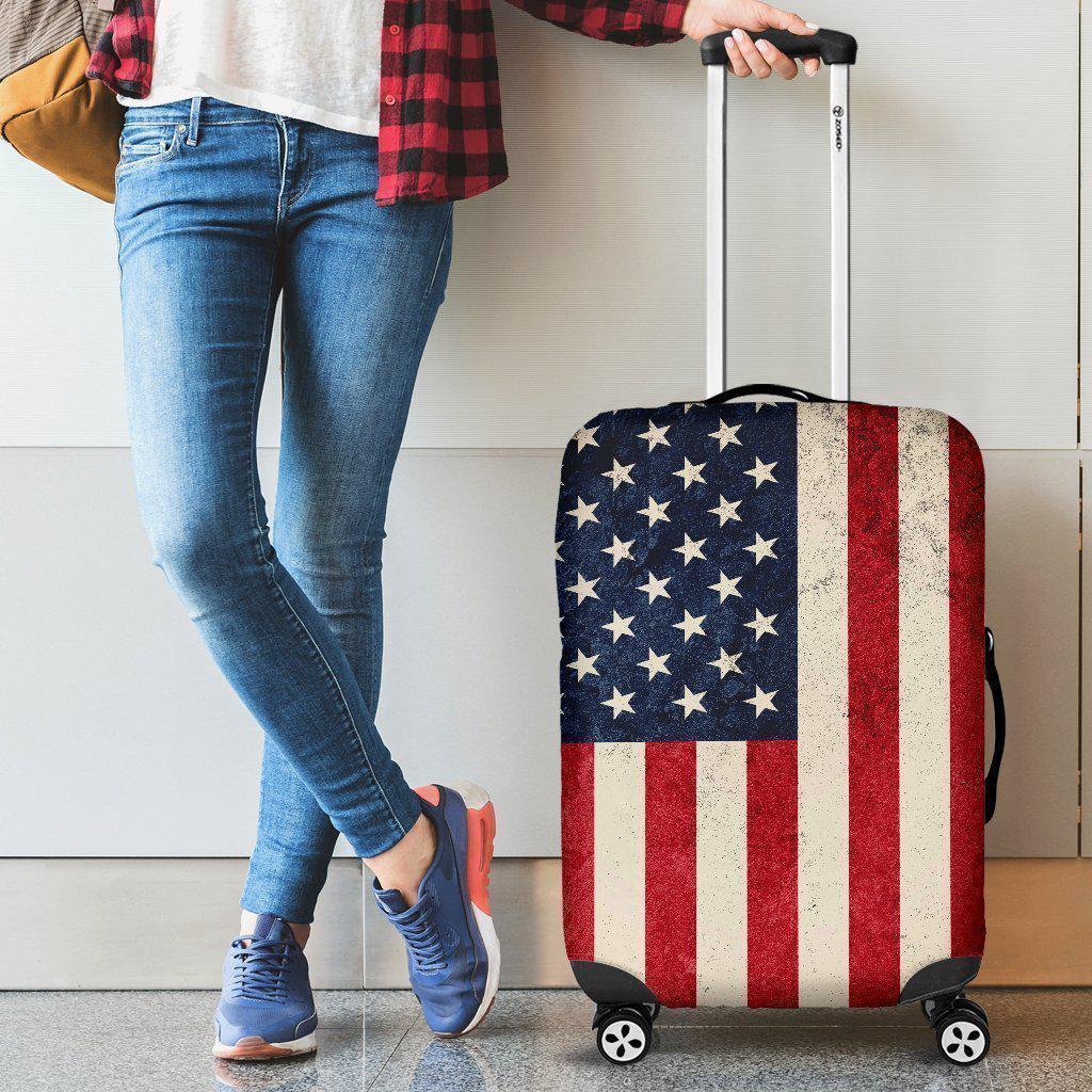 Rough American Flag Patriotic Luggage Cover GearFrost