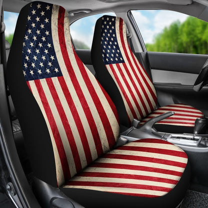 Rough American Flag Patriotic Universal Fit Car Seat Covers GearFrost