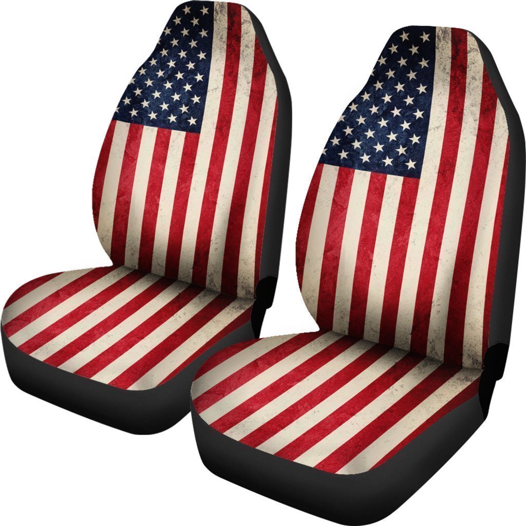 Rough American Flag Patriotic Universal Fit Car Seat Covers GearFrost
