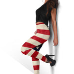 Rough American Flag Patriotic Women's Leggings GearFrost