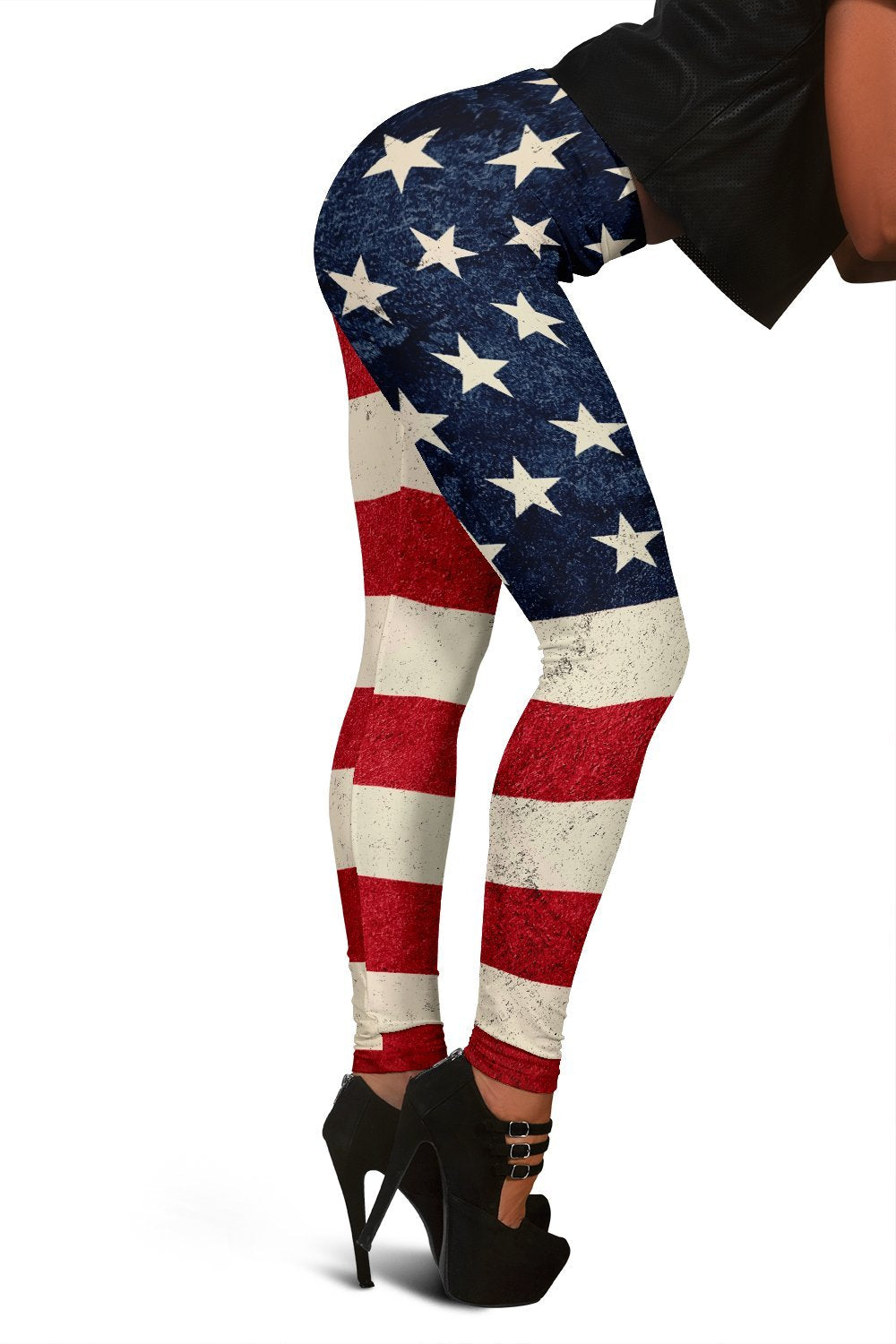 Rough American Flag Patriotic Women's Leggings GearFrost