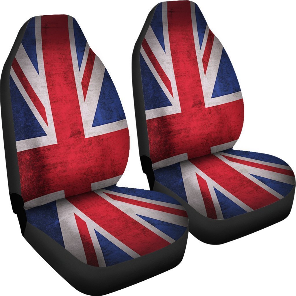 Rough Union Jack British Flag Print Universal Fit Car Seat Covers GearFrost