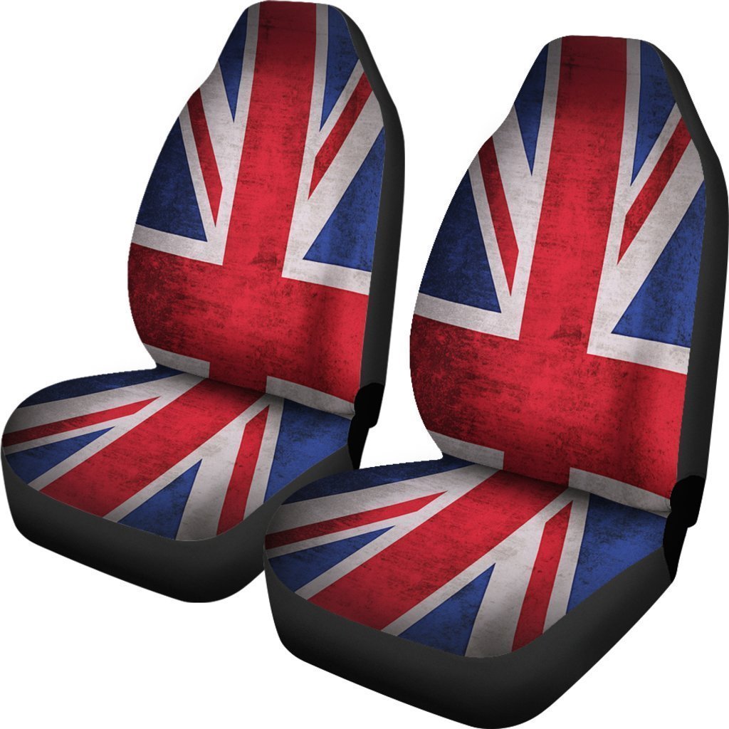 Rough Union Jack British Flag Print Universal Fit Car Seat Covers GearFrost