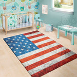Rough USA Flag Print Area Rug