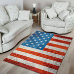Rough USA Flag Print Area Rug
