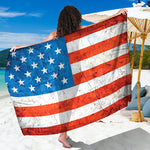 Rough USA Flag Print Beach Sarong Wrap
