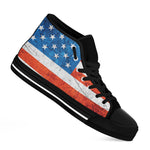 Rough USA Flag Print Black High Top Shoes