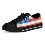 Rough USA Flag Print Black Low Top Shoes 