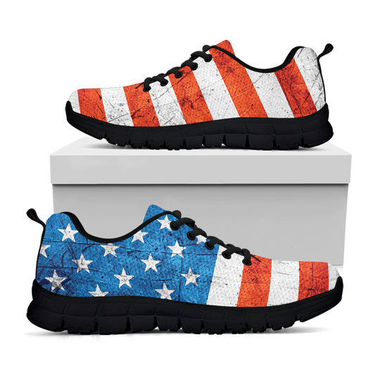 Rough USA Flag Print Black Sneakers