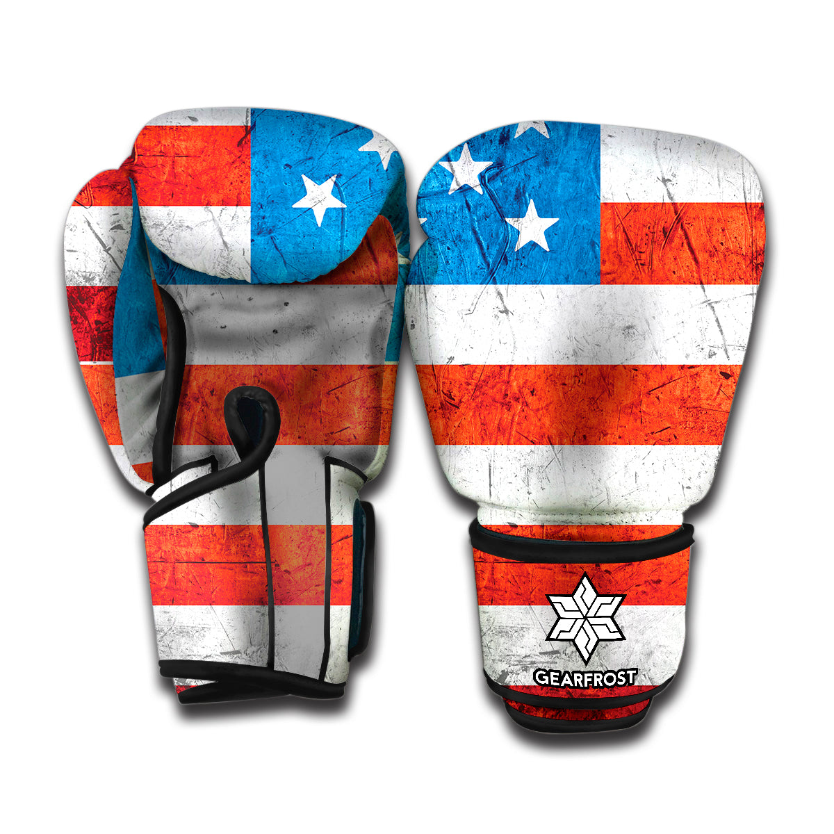 Rough USA Flag Print Boxing Gloves