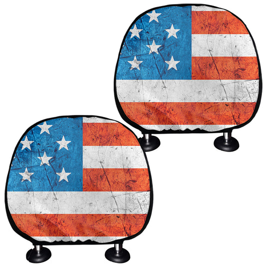 Rough USA Flag Print Car Headrest Covers
