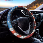 Rough USA Flag Print Car Steering Wheel Cover