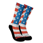 Rough USA Flag Print Crew Socks
