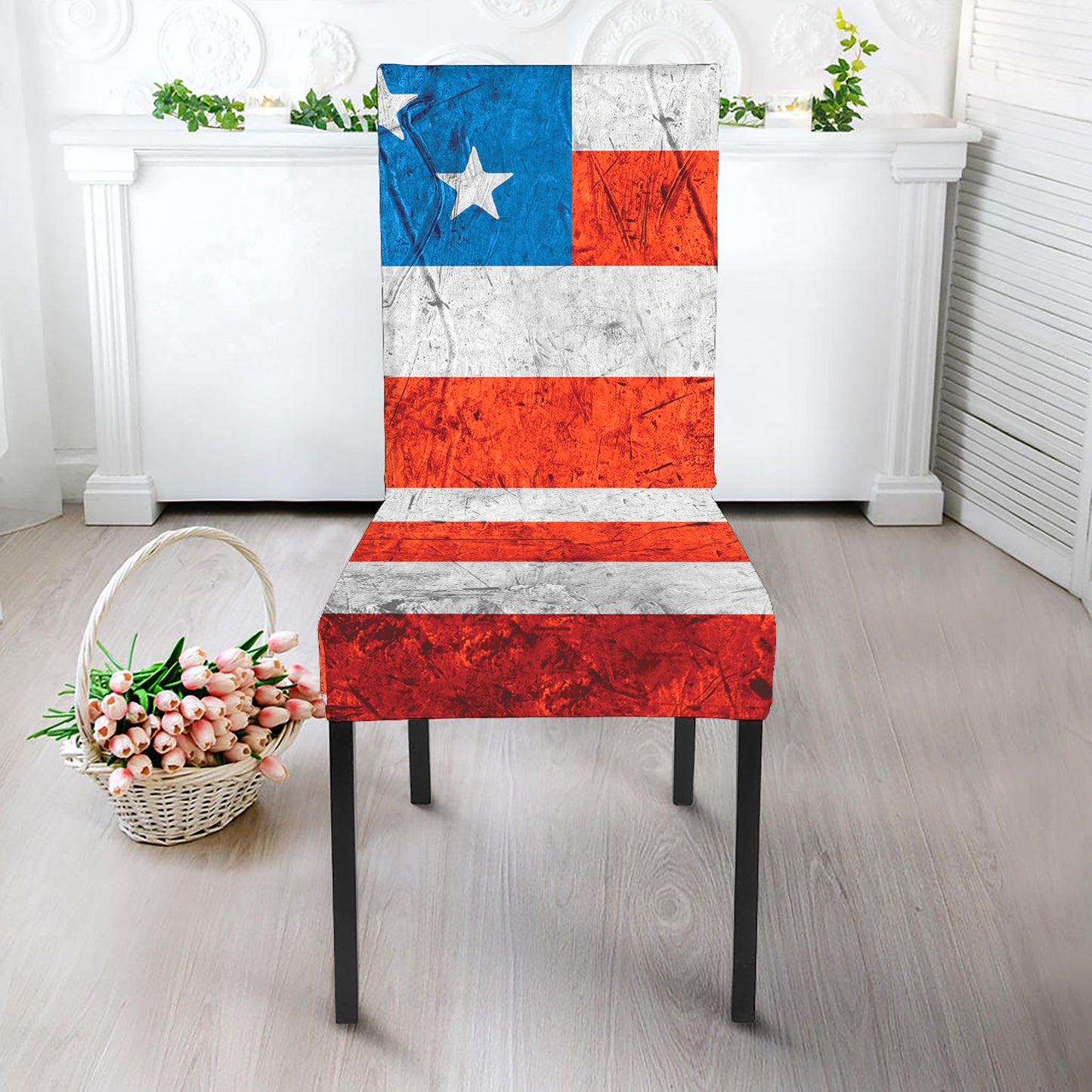 Rough USA Flag Print Dining Chair Slipcover