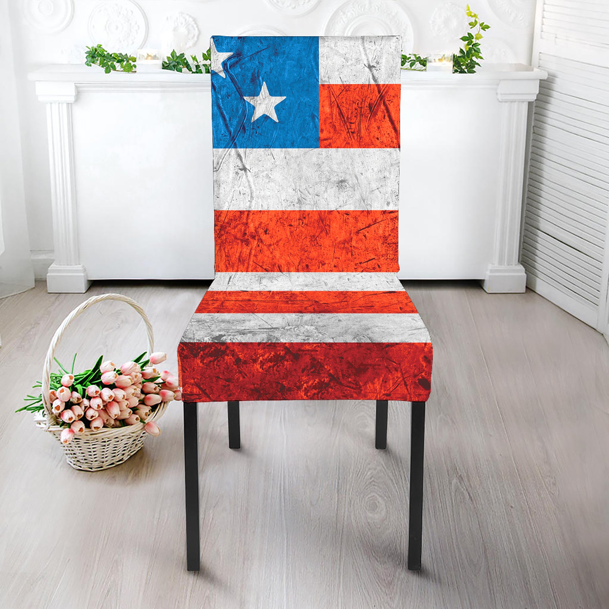 Rough USA Flag Print Dining Chair Slipcover