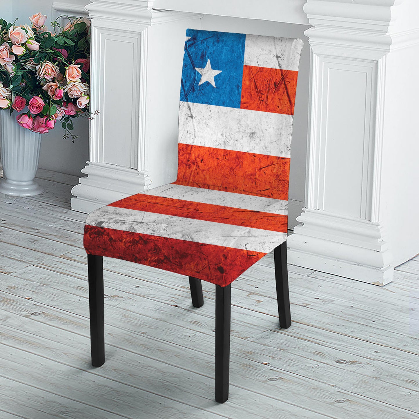 Rough USA Flag Print Dining Chair Slipcover